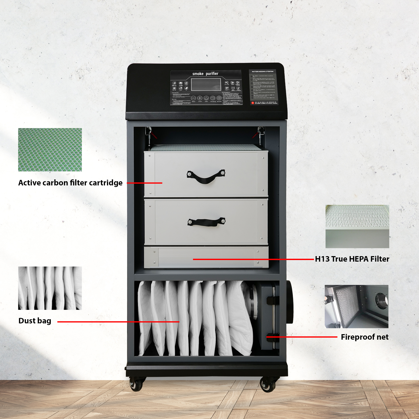 SFX-400L Smoke Purifier Fume Extractor Fume Purifier for Laser Cleaning Machine Laser Cutting Engraving Machine